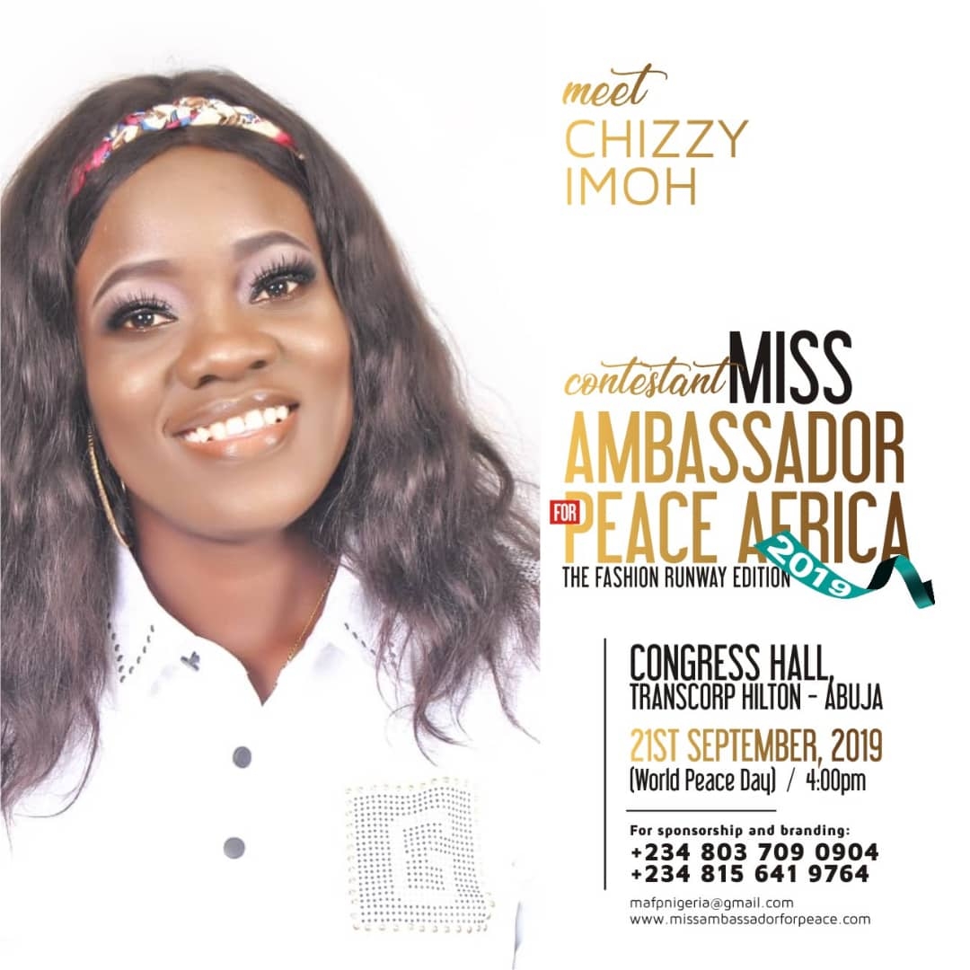 Credivote -miss ambassador for peace africa - chizzy imoh