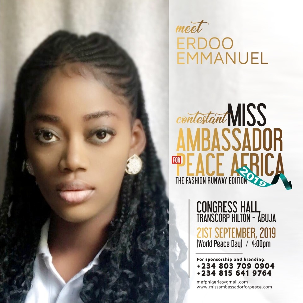 Credivote -miss ambassador for peace africa - erdoo emmanuel