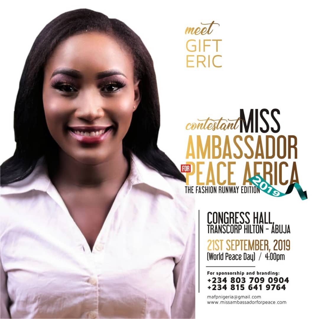 Credivote -miss ambassador for peace africa - gift eric