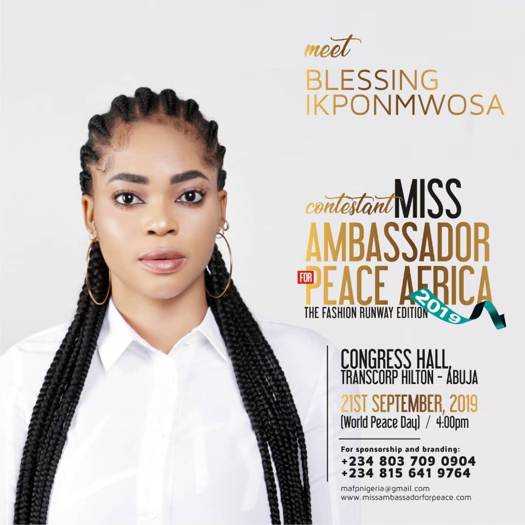 Credivote -miss ambassador for peace africa - ikponmwosa blessing