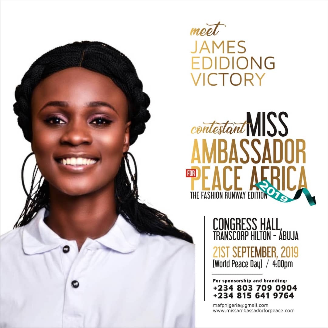 Credivote -miss ambassador for peace africa - james edidiong victory