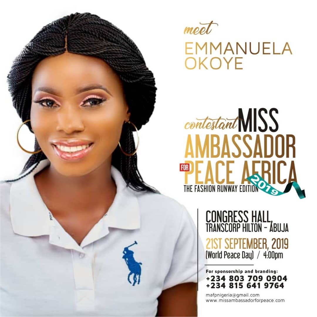 Credivote -miss ambassador for peace africa - okoye emmanuela