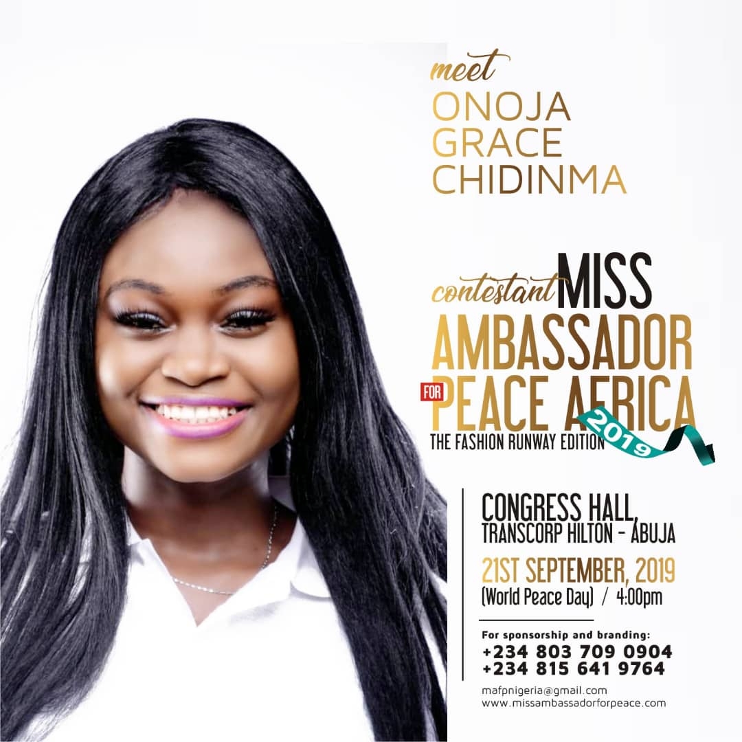 Credivote -miss ambassador for peace africa - onoja grace chidinma