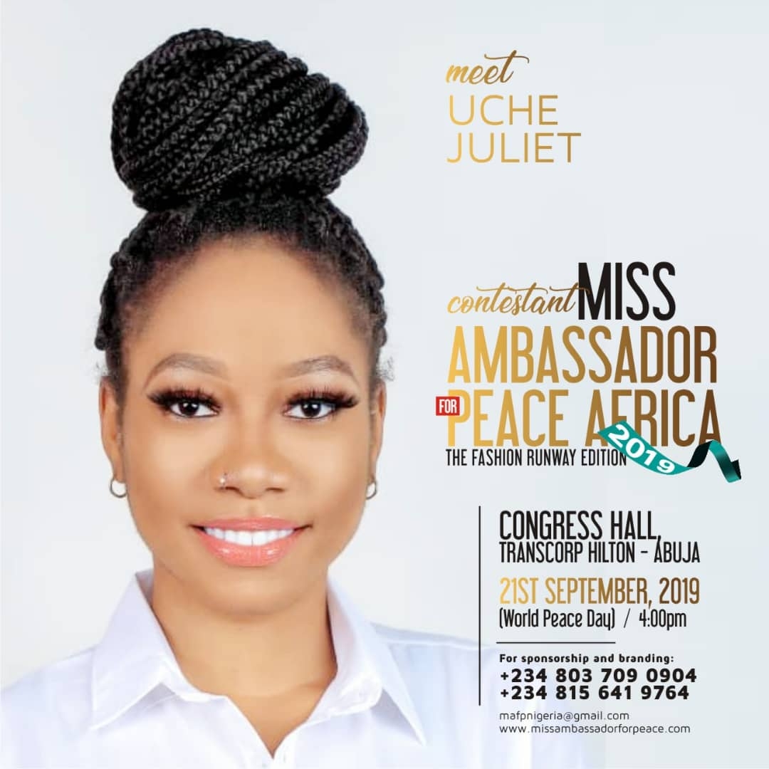 Credivote -miss ambassador for peace africa - uche juliet